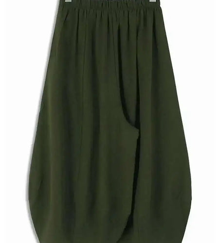 High Elastic Waist Green Buckle Casual Pocket Long Wide Leg Pants New Trousers Women Fashion Spring Autumn 2025 1DH5454