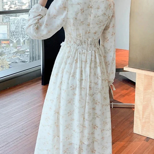 Load image into Gallery viewer, Spring Elegant Women&#39;s Y2K Midi Dress Korean Fashion Retro Sweet Flower Party Full Sleeve Dress Women Casual Lace Dresses
