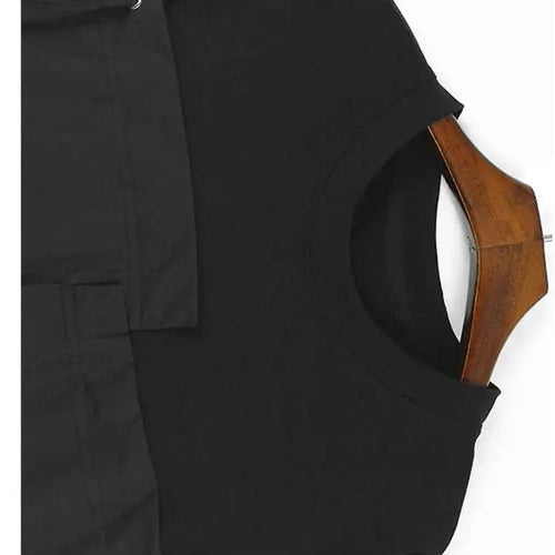 Load image into Gallery viewer, Women Khaki Color-block Pleated Big Size Midi Dress New Round Neck Short Sleeve Fashion Tide Spring Summer 2025 1DH5680
