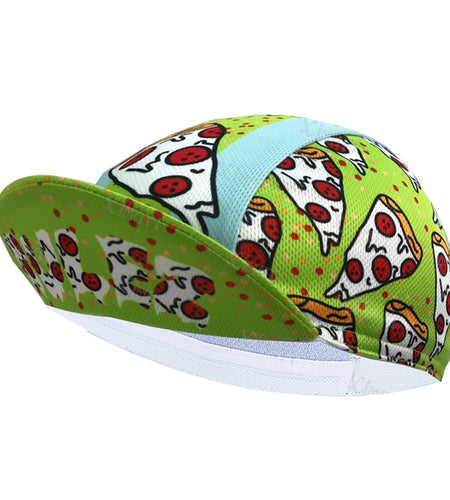 Classic  Retro Pizza Polyester Bicycle Women's And Men's Caps Green Quick Drying Breathable Apply To Road Bike Race