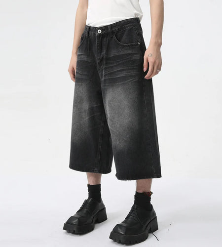 Calf-Length Pants High Street Straight Men Jeans Summer Fashion Men's Clothing American Style Denim Shorts 9C5970