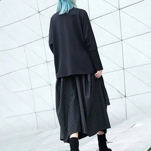 Load image into Gallery viewer, High Elastic Waist Black Striped Long Wide Leg Casual Pants New Trousers Women Fashion Tide Spring Autumn 2025 1DH8290
