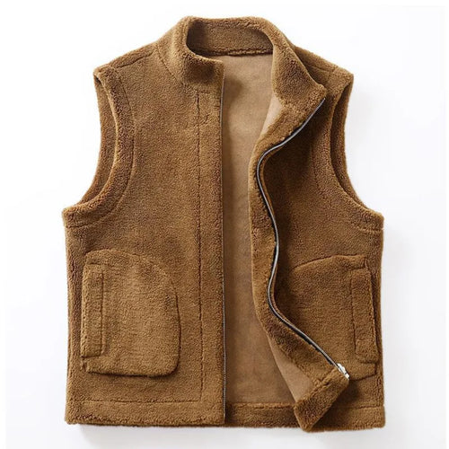 Load image into Gallery viewer, Men Fashion Casual Thicken Gilets Winter New Lamb Wool Coat Warm Vest Male Jacket Can Be Worn On Both Sides Sleeveless Waistcoat
