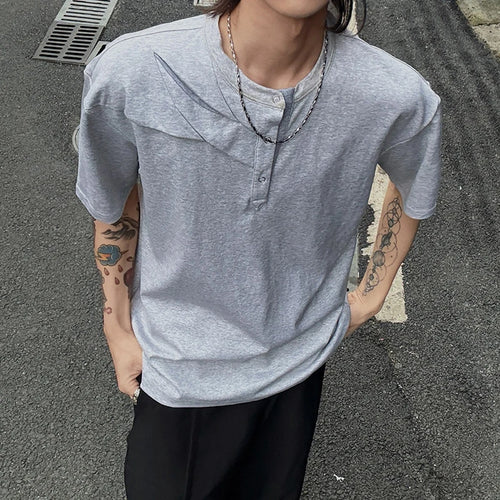 Load image into Gallery viewer, Men's Short Sleeve T-shirt New Summer Regular Round Collar Fashionable Splicing Personalized Male Pullover T-shirts 9W1748
