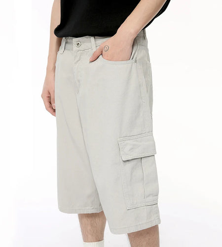 Summer Stylish Men's Denim Shorts Casual Loose Straight Male Jeans American Multicolor Bottoms Overalls 9C6402