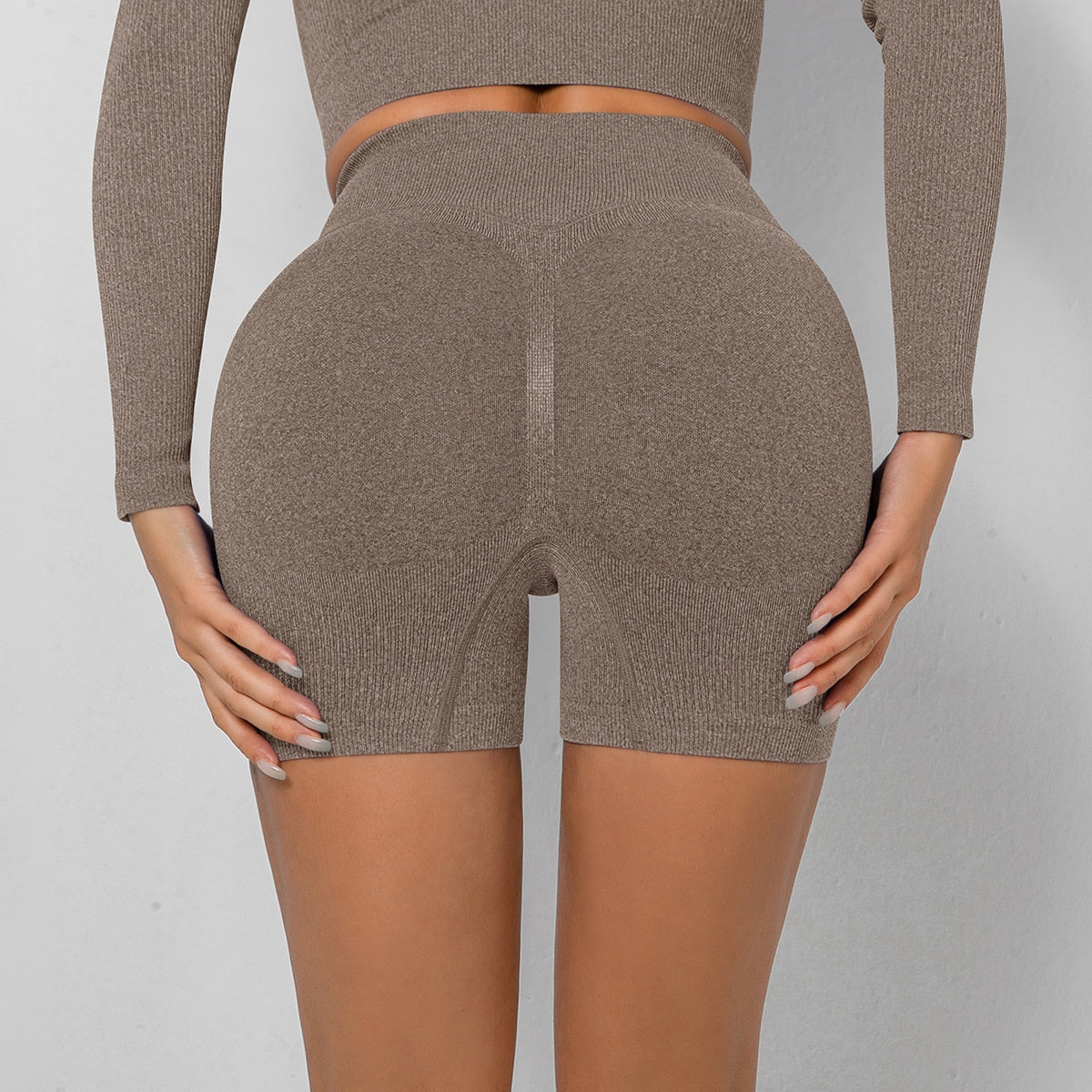  Women Sexy Booty Shorts Solid Color Gym Yoga