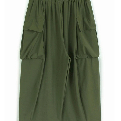 Load image into Gallery viewer, High Elastic Waist Green Pockets Spliced Long Wide Leg Pants New Trousers Women Fashion Tide Spring Autumn 2025 1DJ1321
