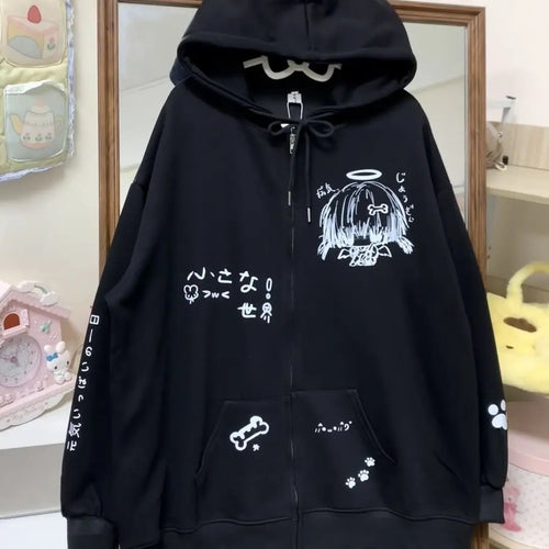 Load image into Gallery viewer, Y2k Clothes Streetwear Women Hoodies Coat Hooded Casual Zipper Sweatshirts 2024 Ropa Mujer Fashion Cute Oversized Hoodie Tops
