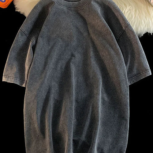 Load image into Gallery viewer, 100% Combed Cotton T-shirt Acid Washed T Shirt For Men Unisex Vintage T-shirt Y2k Casual Top Tee Men's Clothing
