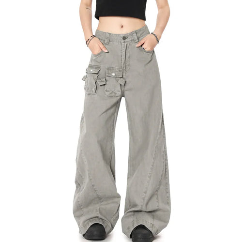 Load image into Gallery viewer, Men's Cargo Pants New American Style Micro Flared Trendy Splicing Stylish Multi Pockets Design Male Casual Trousers 9W193
