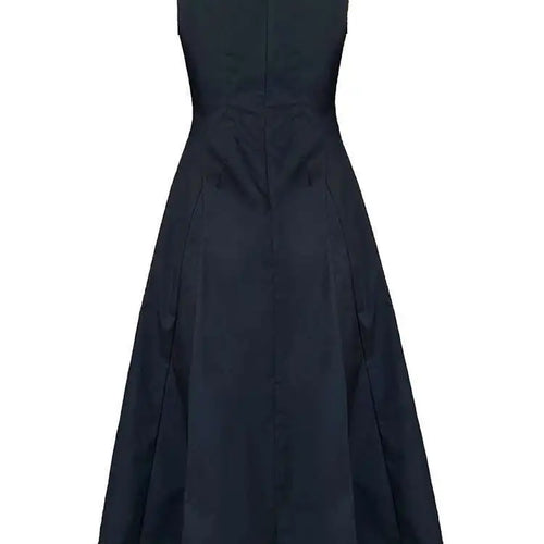 Load image into Gallery viewer, Women Black Pleated Elegant Pleated Long A-line Dress New Round Neck Sleeveless Fashion Tide Spring Summer 2025 1DH6117
