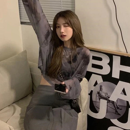 Load image into Gallery viewer, T-Shirts Women Tie Dye Casual Trendy Elegant Sun-proof Sexy Ladies Tees Teens Sheer Tops Summer Hot Selling Beach Simple Cozy
