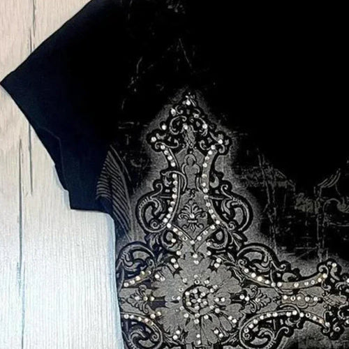 Load image into Gallery viewer, Summer Bottoming Crop Tops Y2k Aesthetic Tie-dye Print Women Grunge T-shirts 2025 Vintage Slim Harajuku Causal Black Tshirts
