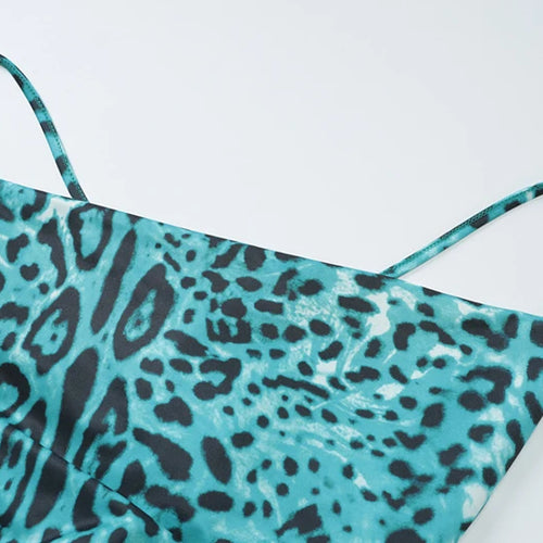 Load image into Gallery viewer, Leopard Print Spaghetti Strap Sexy Maxi Dress For Women Fashion Strapless Sleeveless Backless Printed Long Dress
