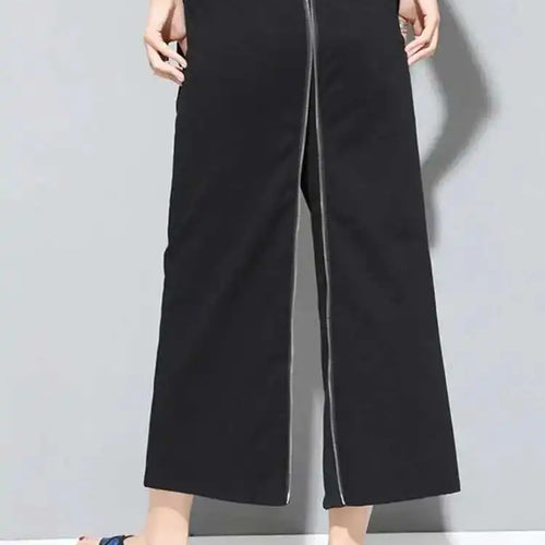 Load image into Gallery viewer, High Elastic Waist Black Zipper Two Ways Wear Long Wide Leg Pants New Trousers Women Fashion Tide Spring Autumn 2025 JS994
