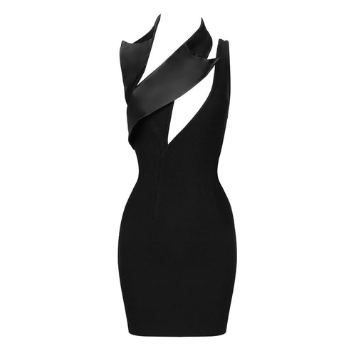 Load image into Gallery viewer, Hollow Out Dresses For Women Diagonal Collar Sleeveless High Waist Mini Summer Sexy Dress Female Fashion
