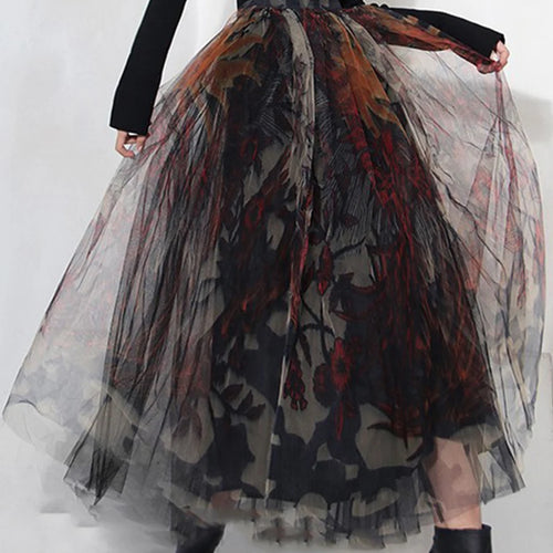 Load image into Gallery viewer, Hit Color Loose Casual Mesh Skirts For Women High Waist Temperament Elegant Skirt Female Fashion Style Fashion New
