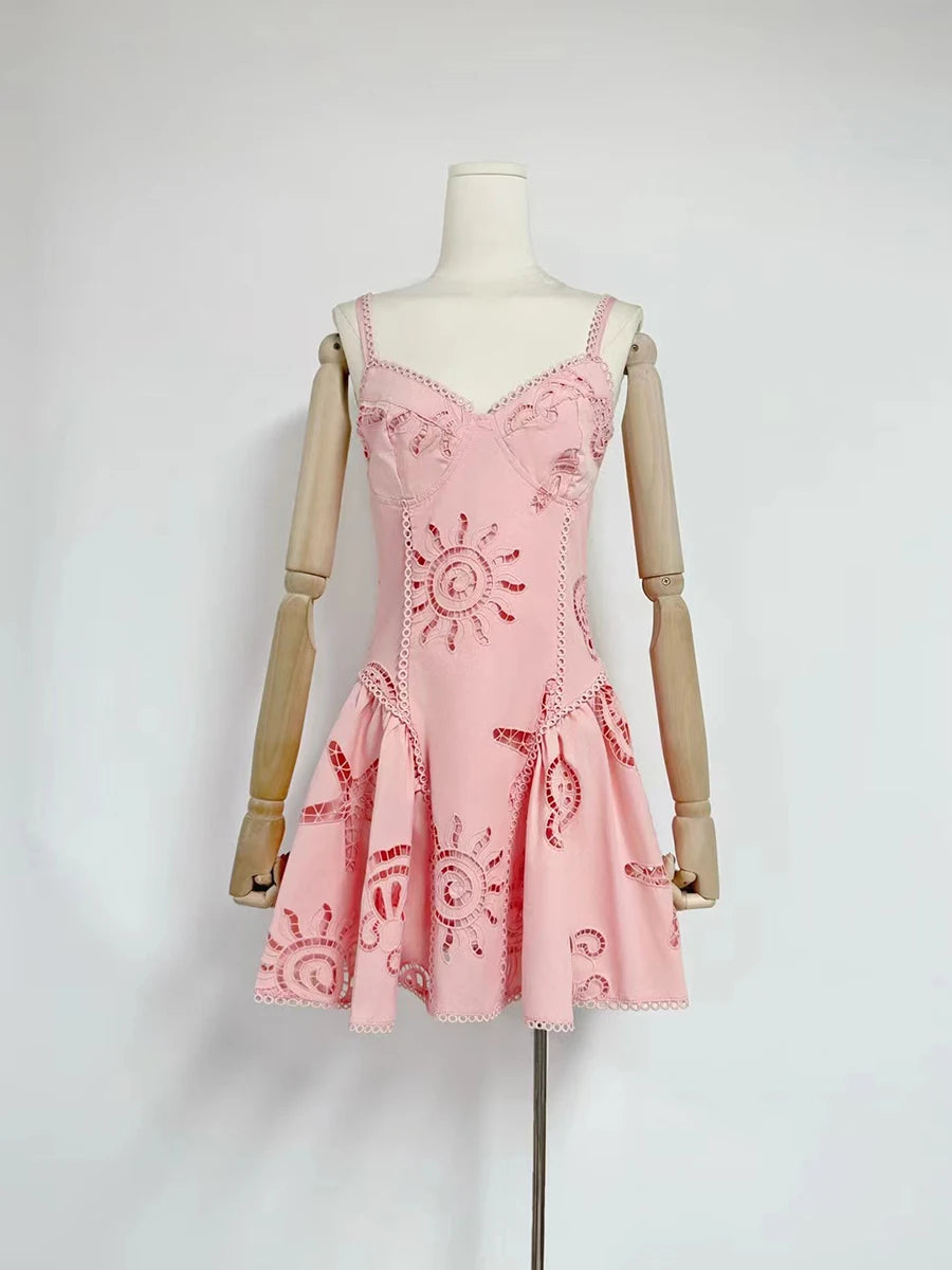 Hit Color Slimming Dresses For Women Square Neck Sleeveless High Waist Temperament Mini Dress Female Fashion Style