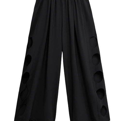 Load image into Gallery viewer, High Elastic Waist Gray Side Hollow Out Long Wide Leg Pants New Trousers Women Fashion Tide Spring Autumn 2025 1DJ1255
