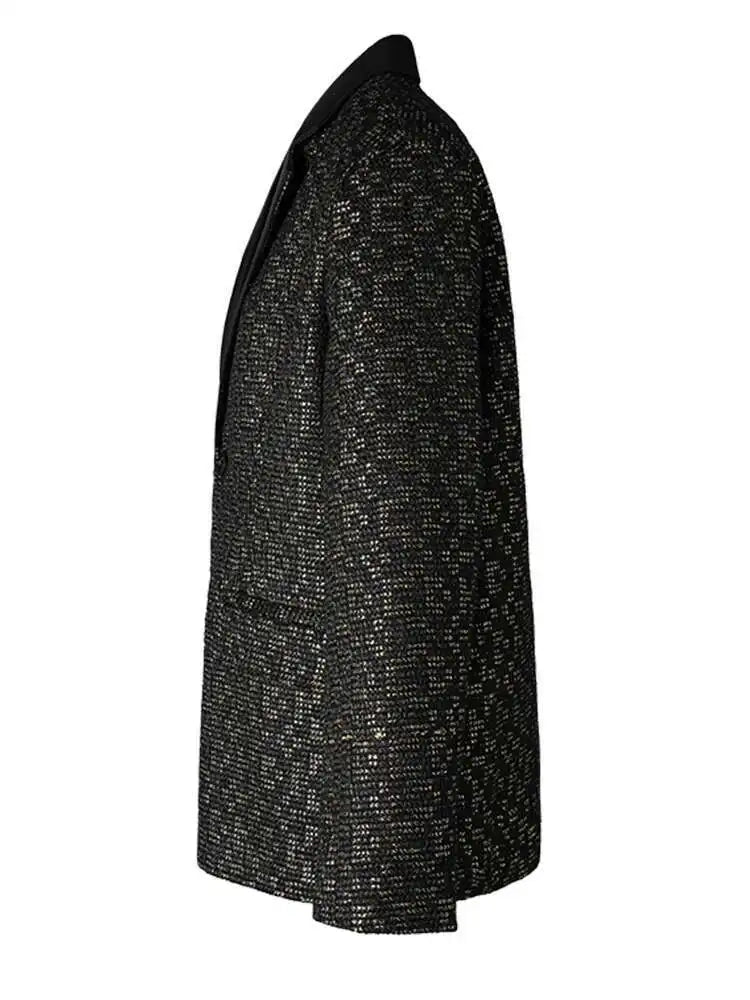 Women Black Brief Big Size Pocket Elegant Blazer New Lapel Long Sleeve Jacket Fashion Tide Spring Autumn 2025 CPG2601