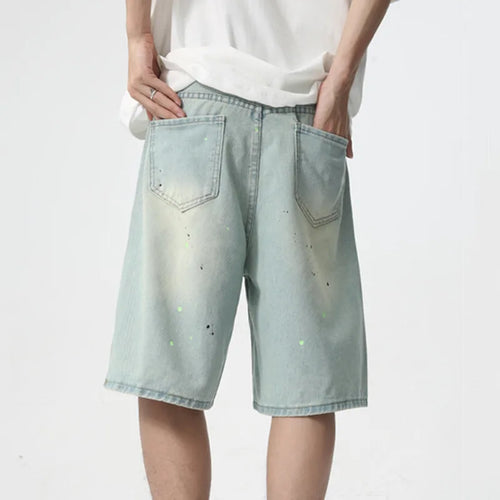 Load image into Gallery viewer, High Street Denim Pants Straight Men&#39;s Shorts Zipper Causal Wide Leg Male Trousers Knee Length Chic Summer 9C6094
