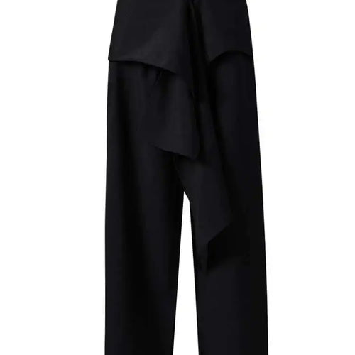 Load image into Gallery viewer, High Elastic Waist Black Irregular Spliced Long Wide Leg Pants New Trousers Women Fashion Tide Spring Autumn 2025 CPG2809
