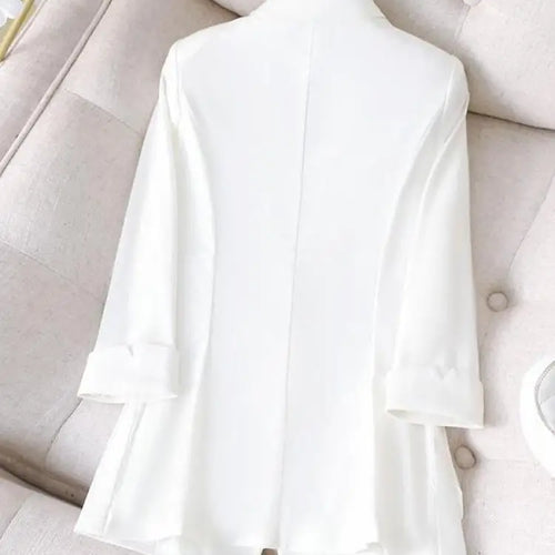 Load image into Gallery viewer, Black White Blazer Tops For Women Chic Elegant Ladies Green Seven-point Sleeve Jacket Spring Summer New 2024 Suit  Fashion Trend
