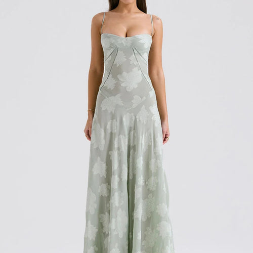 Load image into Gallery viewer, Elegant Print Backless Maxi Dress For Women Fashion New Spaghetti Strap Sleeveless Loose A-line Club Party Long Dress
