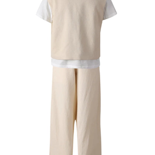 Load image into Gallery viewer, Big Size Lace Vest T-shirt Pants 3 Piece Suit New Round Neck Short Sleeve Women Fashion Tide Spring Autumn 2025 CPG3069
