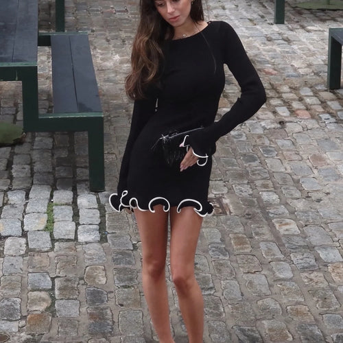 Load image into Gallery viewer, Fashion Knitted Sweater Long Sleeve Elastic Tight Dress Women Bodycon Skirt Female Autumn/Winter New Street Clothing
