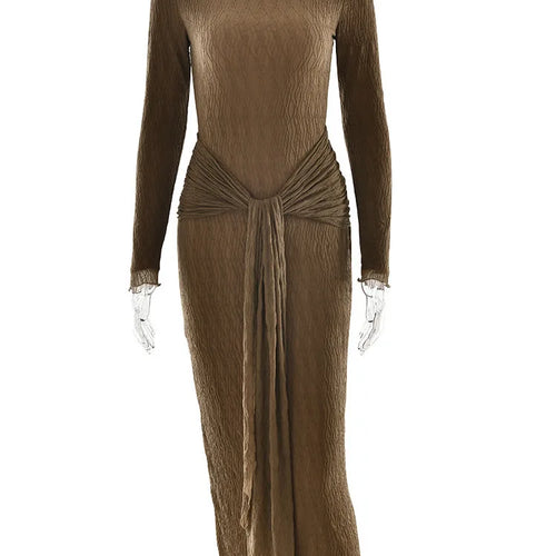 Load image into Gallery viewer, Elegant Long Sleeved Lace Patchwork Bodycon Party Club Evening Dress For Autumn Winter 2025 New Long Dress Slim Vestido
