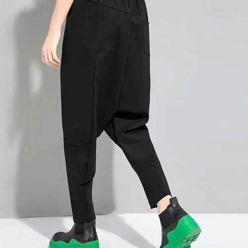 Load image into Gallery viewer, High Elastic Waist Black Brief Long Shaped Harem Pants New Loose Fit Trousers Women Fashion Spring Autumn 2025 1DF0630
