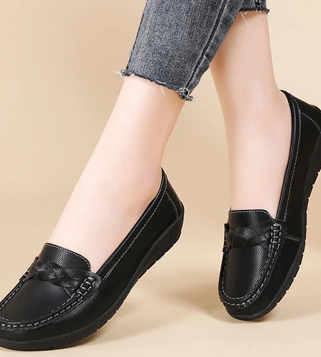 Shoes Women 2025 New Loafers Slip On Flats Leather Shoes Woman Comfortable Flat Shoes Women White Zapatos Mujer Women's Footwear