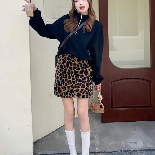 Load image into Gallery viewer, Korean Fashion Women's Black Half Zipper Lapel Cotton T Shirt Trend Autumn Grey Long Sleeves Vacation Loose Short Tops Clothing
