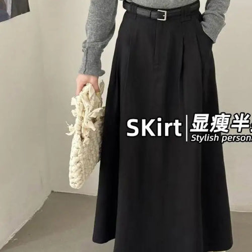 Load image into Gallery viewer, Spring Summer Korean Fashion Solid Elegant Sexy Pleated Long Skirt Women High Waist Festival Versatile Slim Skirts 2025 Casual
