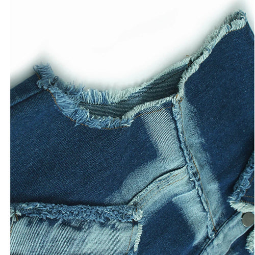 Load image into Gallery viewer, Women Black Denim Burr Mesh Spliced Big Size Vest Dress New Lapel Sleeveless Fashion Tide Spring Autumn 2025   1DJ1352
