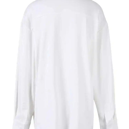 Load image into Gallery viewer, Women White Irregular Big Size Casual Blouse New Lapel Long Sleeve Loose Fit Shirt Fashion Tide Spring Autumn 2025 CPG0792
