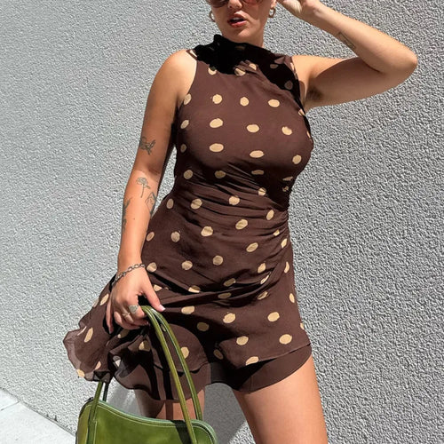 Load image into Gallery viewer, Fashion Sleeveless Mesh Patchwork Polka Dot Double-layer Dress For Women&#39;s Summer New 2025 Streetwear Holiday Beachwear
