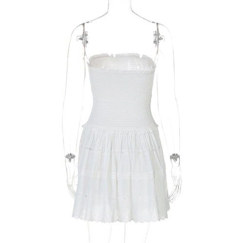 Load image into Gallery viewer, Off-shoulder Strapless A-line Sexy Mini Dress For Women Fashion Lace Sleeveless Backless High Waist Club Party Dress
