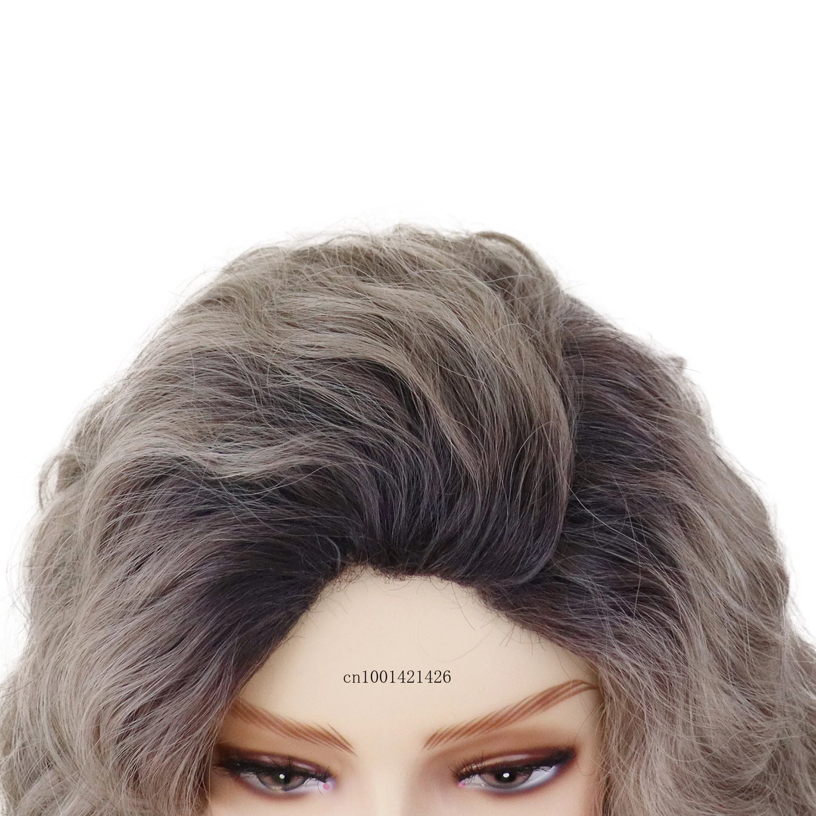 Synthetic Hair Long Curly Wigs for Women Ombre Grey Wig Dark Roots Gradient Color Gray Hair Long Wigs Costume Party Natural Wig