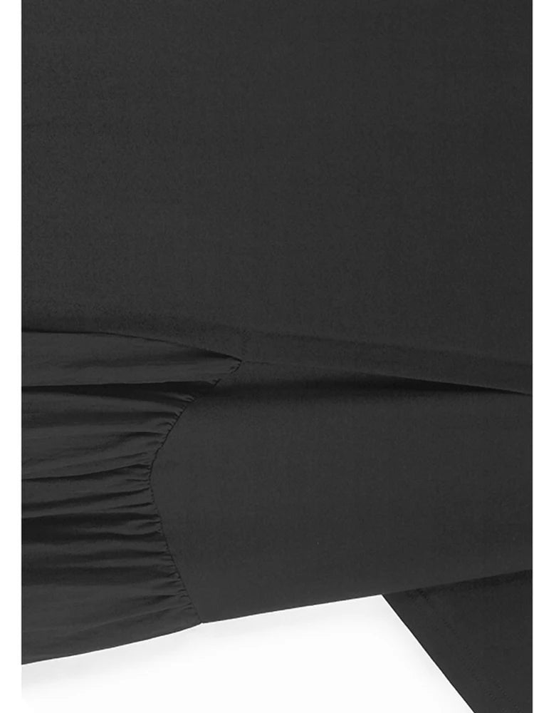 Women White Color-block Pleated Big Size Midi Dress New Round Neck Short Sleeve Fashion Tide Spring Summer 2025 1DJ1439