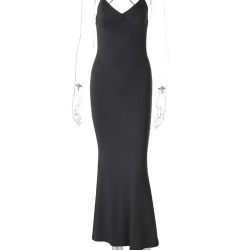 Load image into Gallery viewer, Summer Solid Slips Backless Ruched Sexy Bodycon Maxi Prom Dress Women Fashion Clothes Birthday Party Festival Y2K
