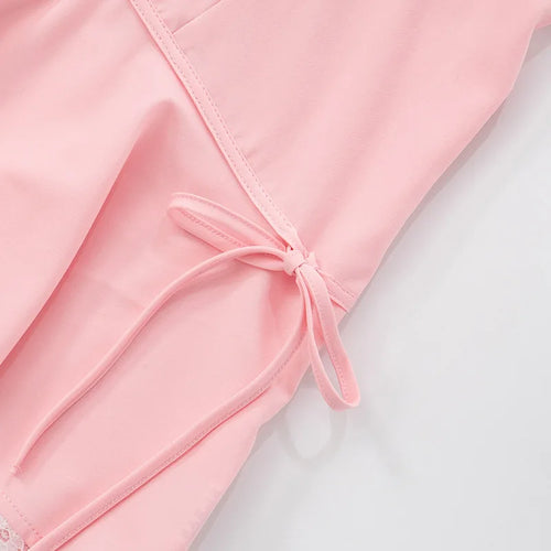 Load image into Gallery viewer, Halter Backless Sexy Mini Dress Women Robe Summer New Lace Patchwork Sleeveless V Neck High Waist Ruffled Dress 2025
