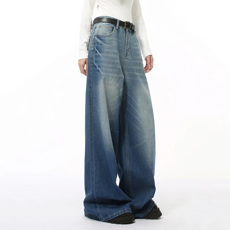 Korean New Chic Men's Jeans Lightning Pattern Washed Male Denim Pants Summer Trendy Trousers Casual Men Clothing 9C6172