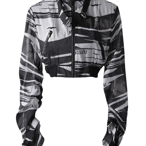 Load image into Gallery viewer, Black Leopard Printed Thin Short Jacket New Stand Collar Long Sleeve Women Coat Fashion Tide Spring Summer 2025 CPG3170
