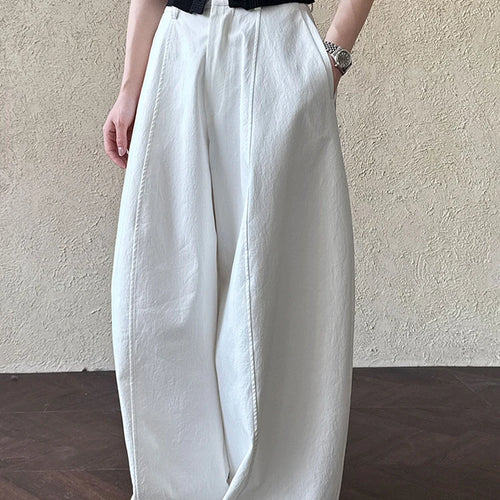 Load image into Gallery viewer, High Waist White Pocket Brief Shaped Long Wide Leg Pants New Trousers Women Fashion Tide Spring Autumn 2025 1DJ0735
