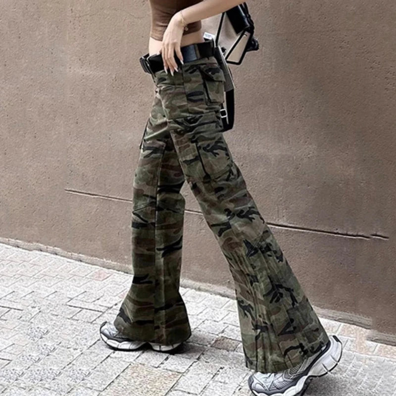 Men's Cargo Pants Pleated  Micro Flared Trendy New American Style Straight Wide Leg Male Causal Trousers Summer 9W1959