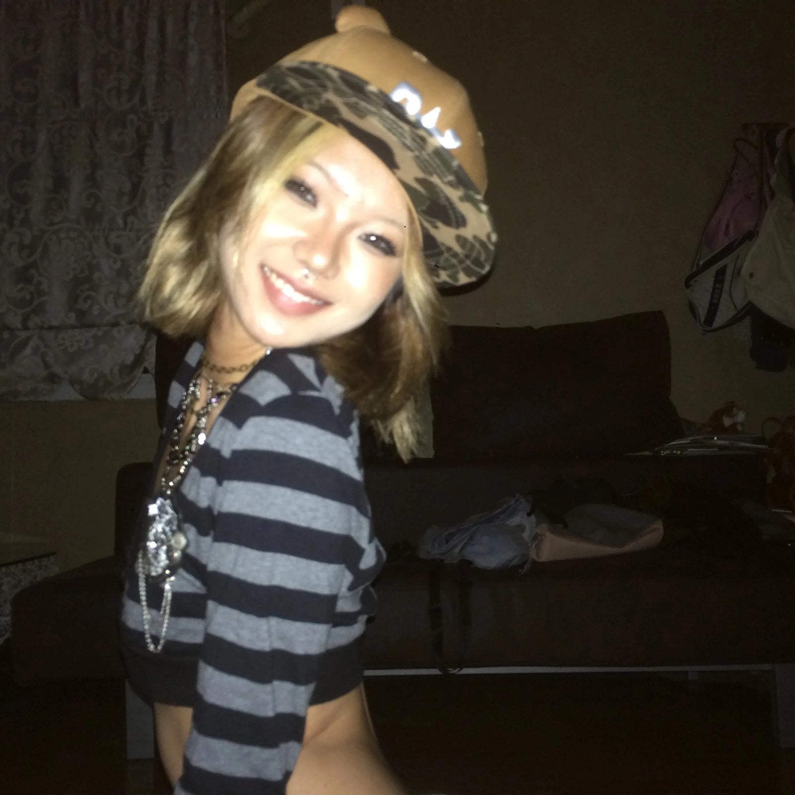 Trashy Y2k Crop Top Japanese 2000s Style Striped Long Sleeved T-shirt Vintage Harajuku High Street Tops American Retro