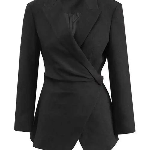 Load image into Gallery viewer, Black Blazer Slit Half-body Skirt Two Pieces Suit New Lapel Long Sleeve Women Fashion Tide Spring Autumn 2025 CPDB080
