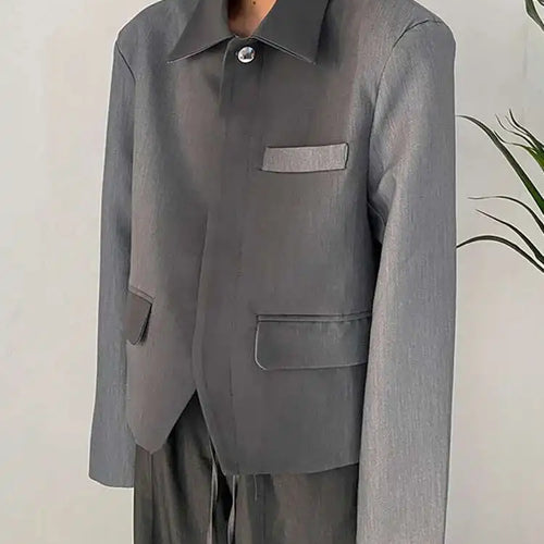 Load image into Gallery viewer, Women Gray Gradual Color Big Size Blazer New Lapel Long Sleeve Loose Fit Jacket Fashion Tide Spring Autumn 2025 1DF1534
